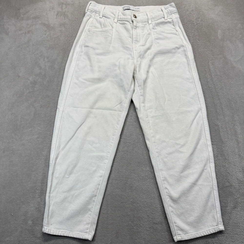 AYR Jeans Womens 30 The Beat Barrel Leg Tapered Contemporary White Hi Rise Denim